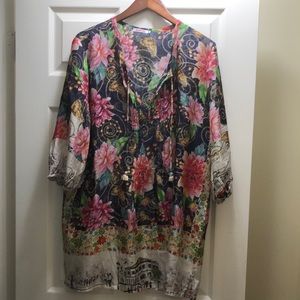 JOHNNY WAS SILK TUNIC